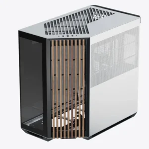 APNX V1-W-BW-V1 Gaming PC Case – White Wood Edition, Tempered Glass Mid Tower